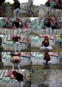 ScatShop - Janet - Pooping in Public Place with Graffiti [2160p] (Scat)