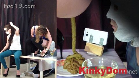 Poo19 - MilanaSmelly - 2 mistresses cooked a delicious shit breakfast for a slave [1080p] (Scat)