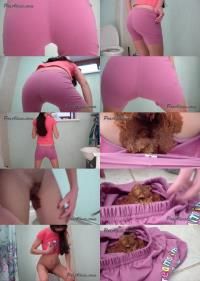 PooAlina - Poo Alina - Very smelly diarrhea in tight shorts. Powerful farting! [720p] (Scat)
