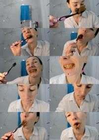 Femscat - OksiLove - Let's brush my teeth with poop paste [1080p] (Scat)